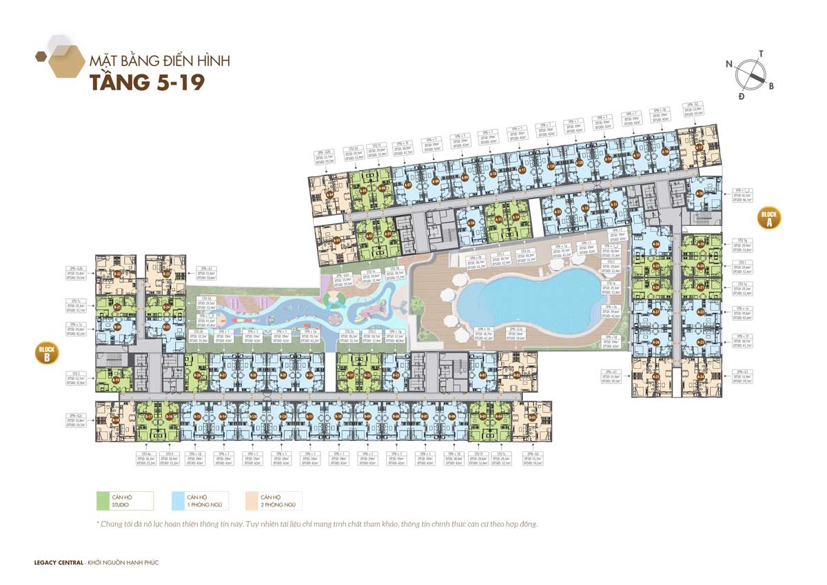 Mặt bằng điển hình tầng 5 - 19