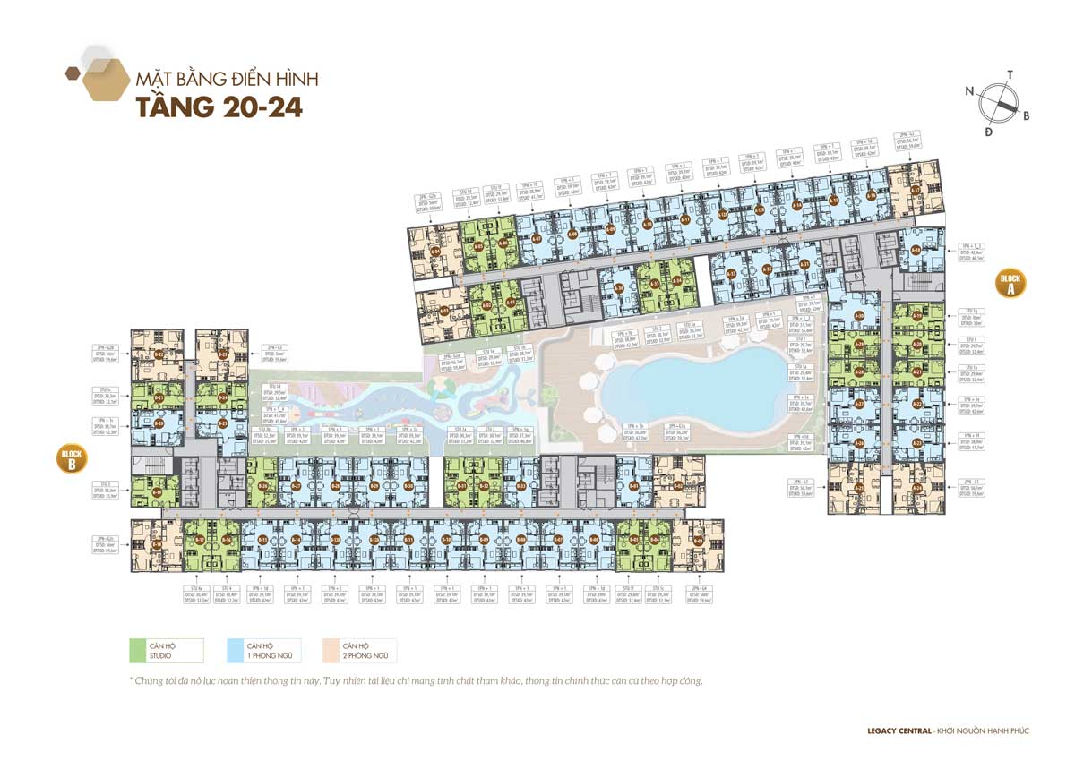 Mặt bằng điển hình tần 20-24