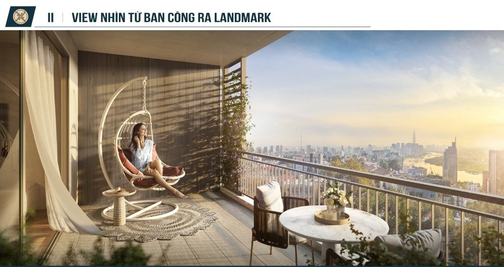 View nhìn từ ban công ra landmark