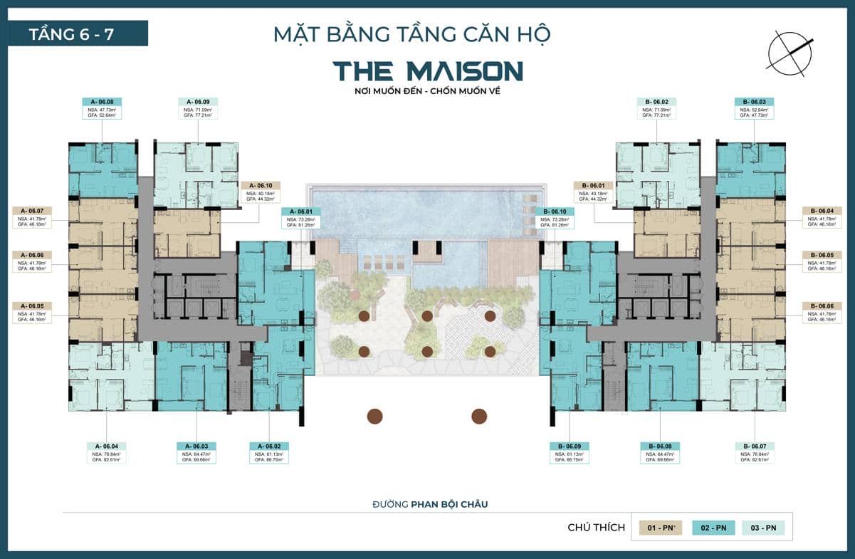 The Maison Bình Dương - Căn Hộ Cao Cấp Ven Sông Đáng Sống Nhất 2024 14 Mặt bằng tầng 6 - 7