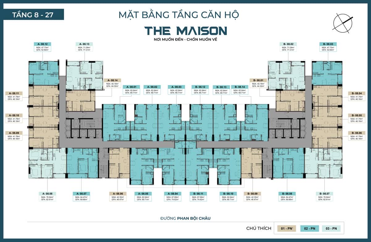 The Maison Bình Dương - Căn Hộ Cao Cấp Ven Sông Đáng Sống Nhất 2024 15 Mặt bằng tầng 8 - 27