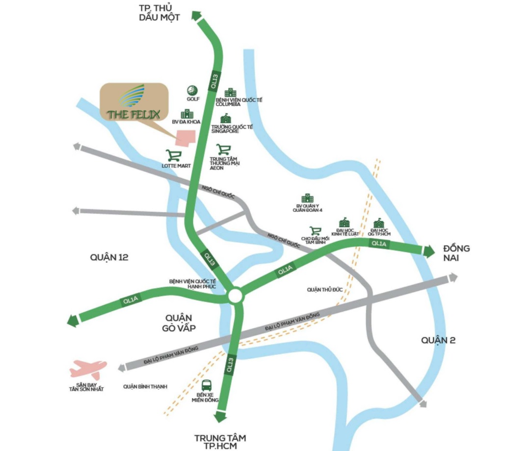 Vị trí The Felix Thuận An